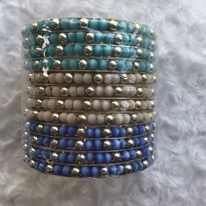 Metal beaded bangle bracelets
